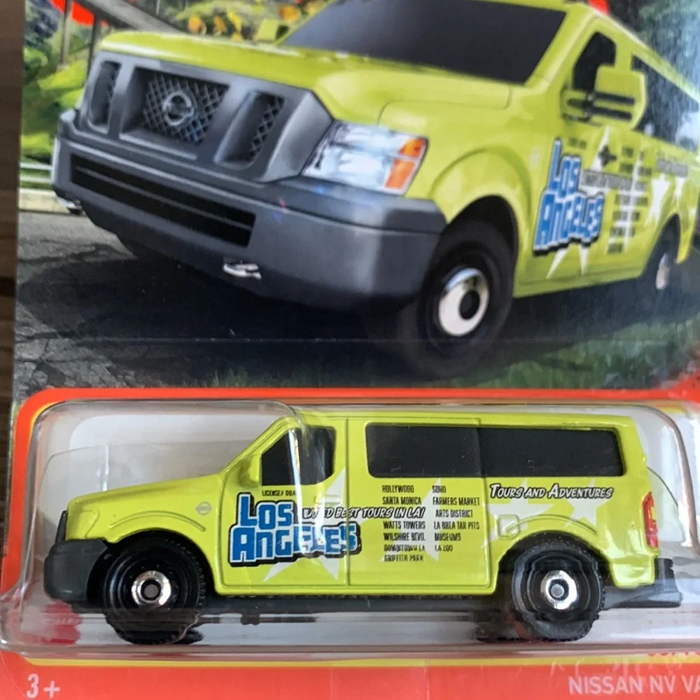 Matchbox Car Nissan NV Los Angeles LA Tour Van Yellow 63/100 MB MBX LA New